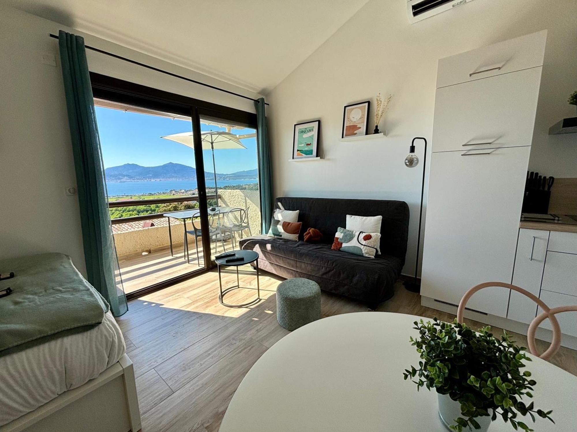 Studio Vue Mer A Porticcio Piscine Et Parking エクステリア 写真
