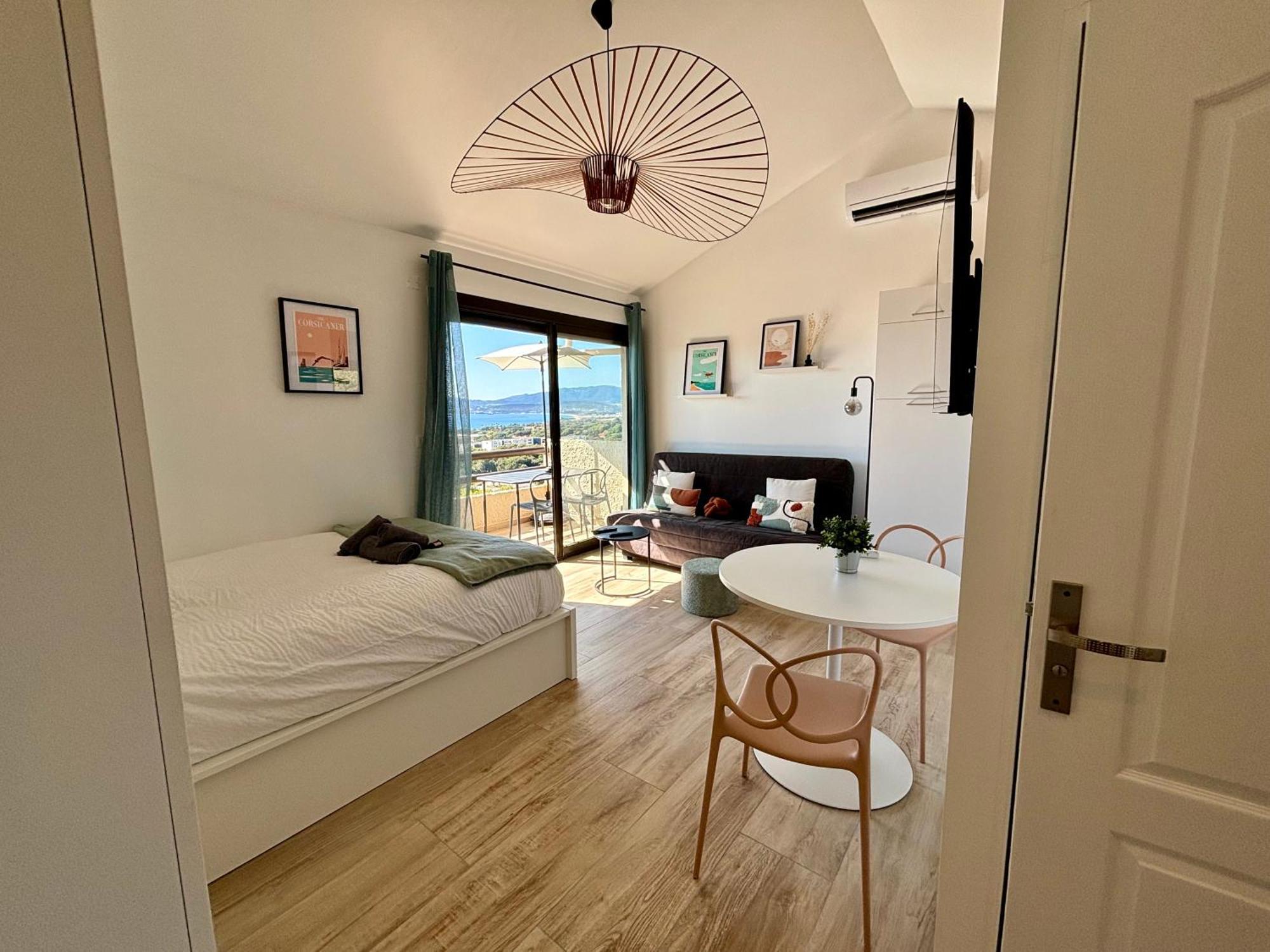 Studio Vue Mer A Porticcio Piscine Et Parking エクステリア 写真