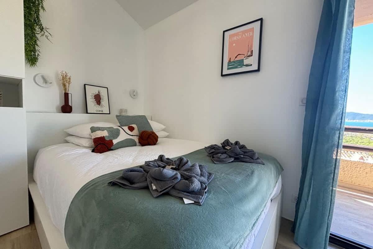 Studio Vue Mer A Porticcio Piscine Et Parking エクステリア 写真